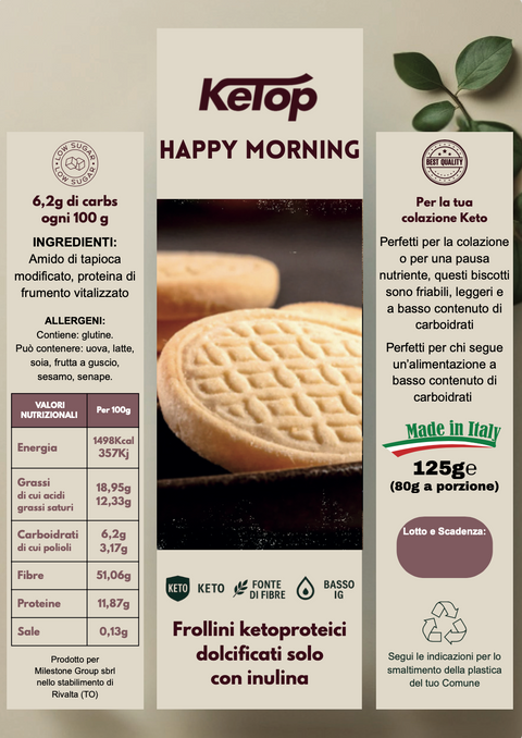 Ketop Happy Morning 125g – Frollini Keto Proteici Low Carb