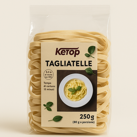 Ketop Tagliatelle Low Carb 250g – Pasta Tradizionale a Basso Contenuto di Carboidrati