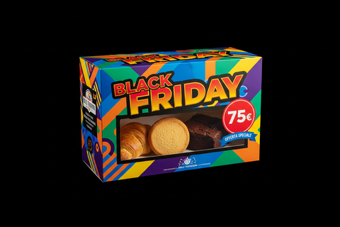 i prodotti da forno da utilizzare come immagini da inserire sono: cornetto, biscotto rotondo senza gocce di cioccolato, tortino quadrato al cioccolato.

Sotto il prezzo non "solo oggi", ma offerta speciale